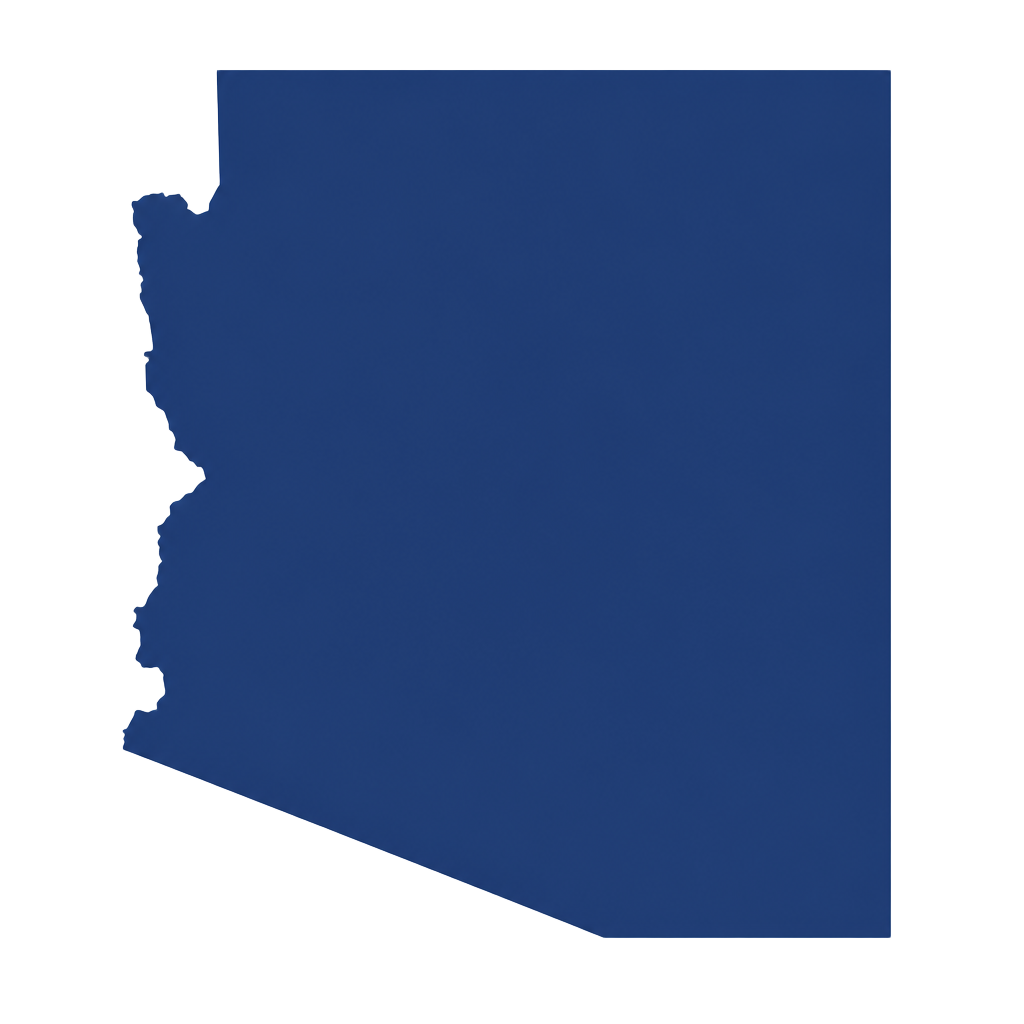 Outline map of Arizona showing Nubuild market locations
