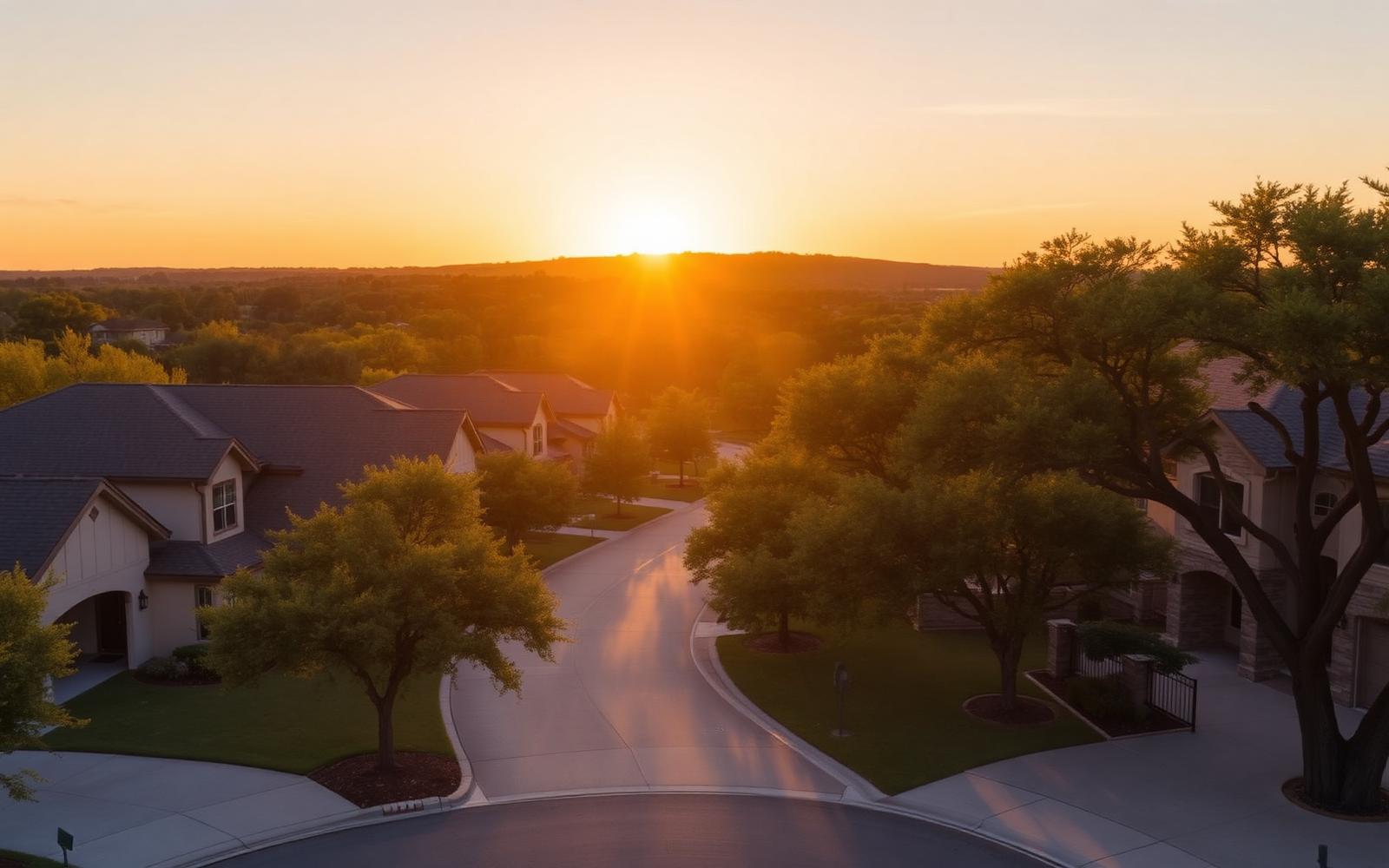 Austin community at sunset